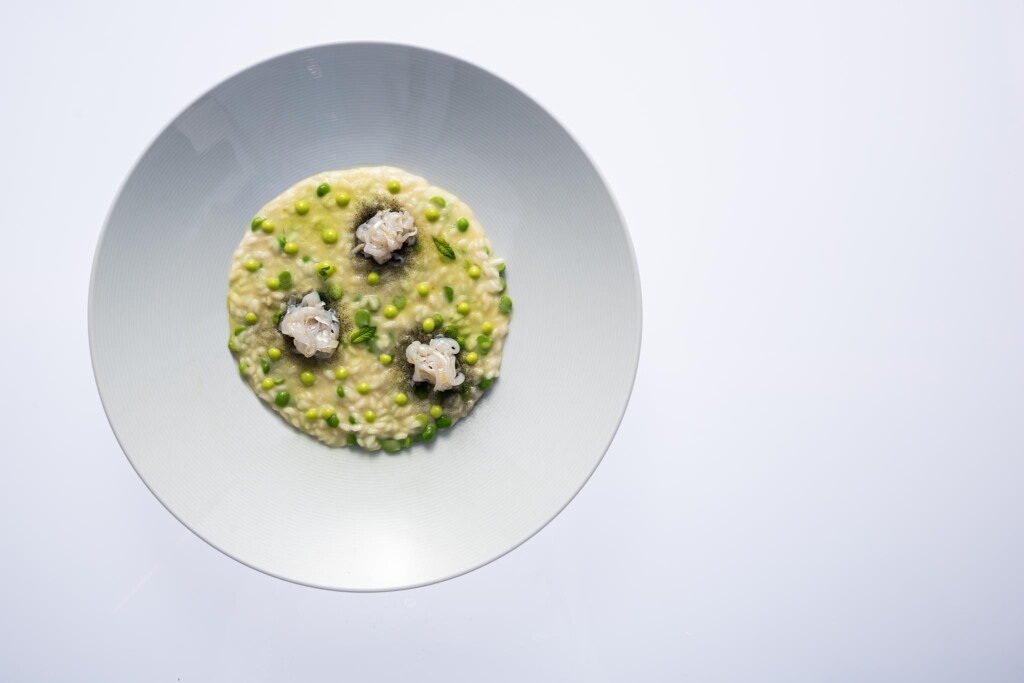 Risotto piselli e calamari