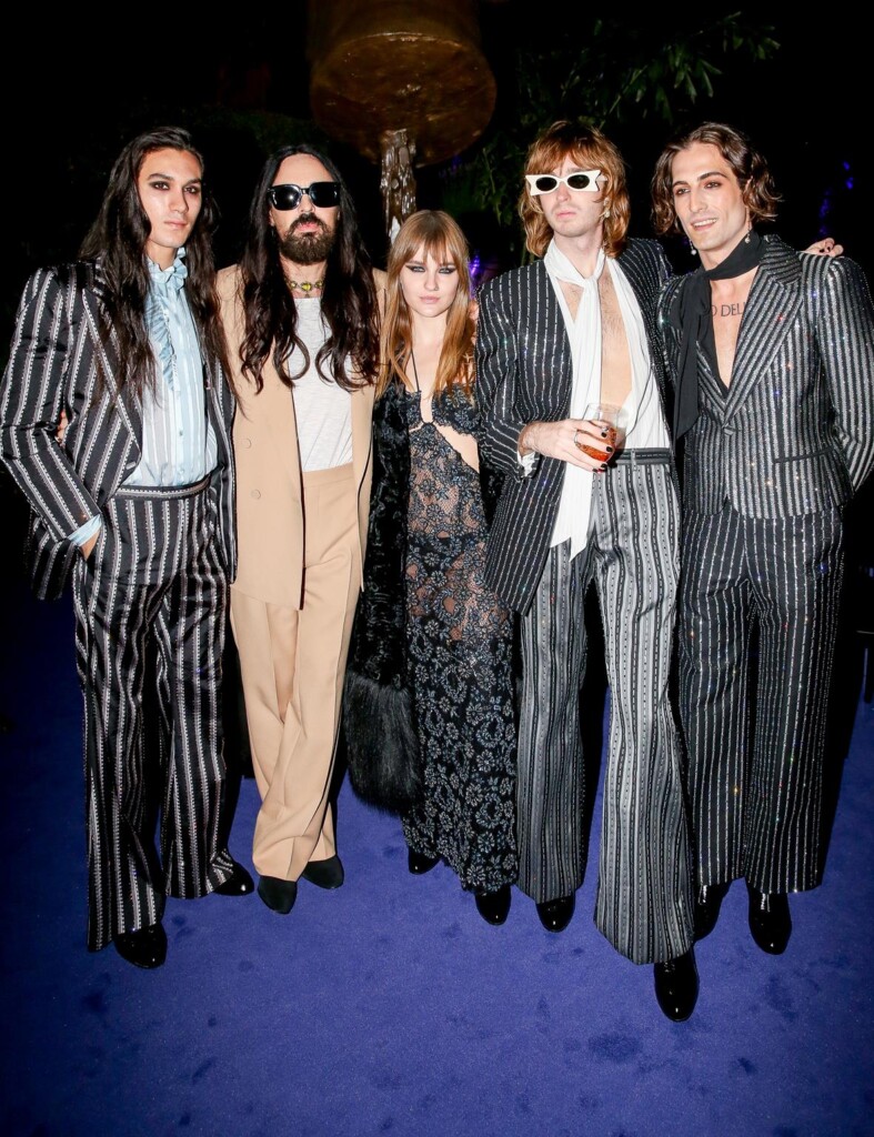 Ethan Torchio, Alessandro Michele, Victoria De Angelis, Thomas Raggi, Damiano David