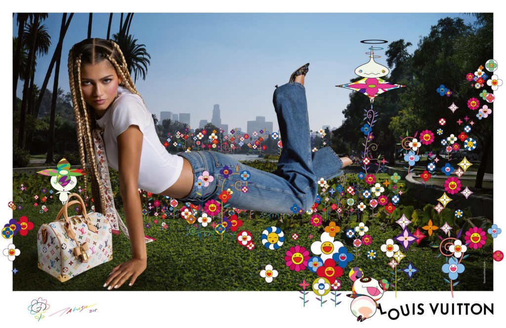 campagna louis vuitton artista giapponese murakami protagonista testimonial zendaya