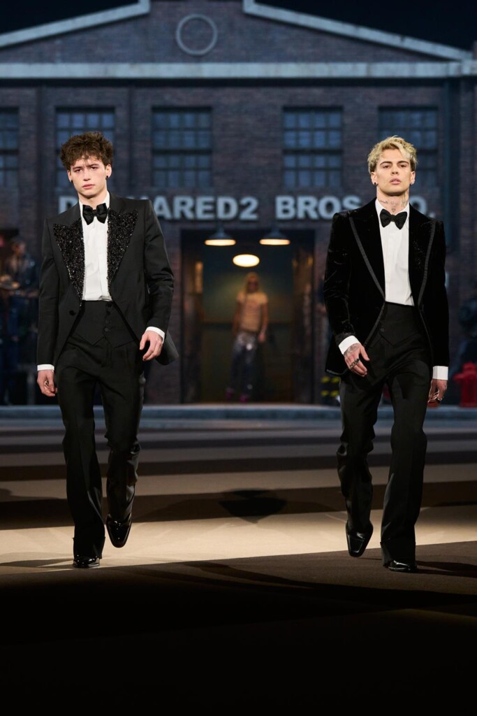 sfilata dsquared2 collezione autunno inverno 2025 celebra 30 anni brand milano fashion week foto