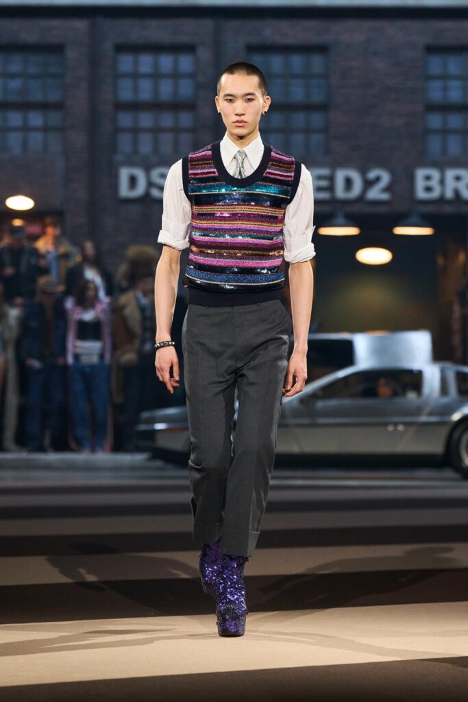 sfilata dsquared2 collezione autunno inverno 2025 celebra 30 anni brand milano fashion week foto