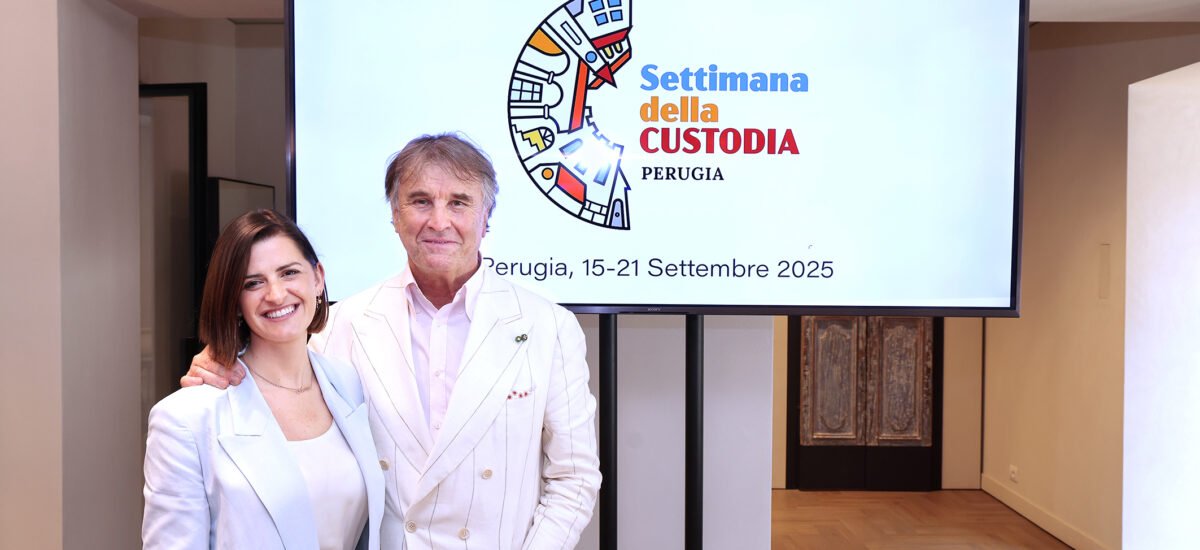 La sindaca di Perugia Vittoria Ferdinandi con Brunello Cucinelli